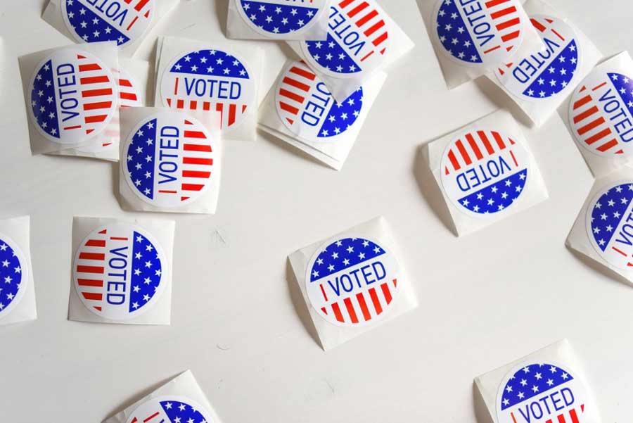"Voted" stickers.